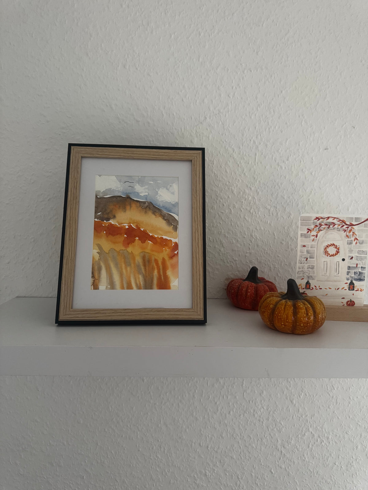 „Herbstweite“ – Original Aquarell Landschaft in warmen Herbstfarben