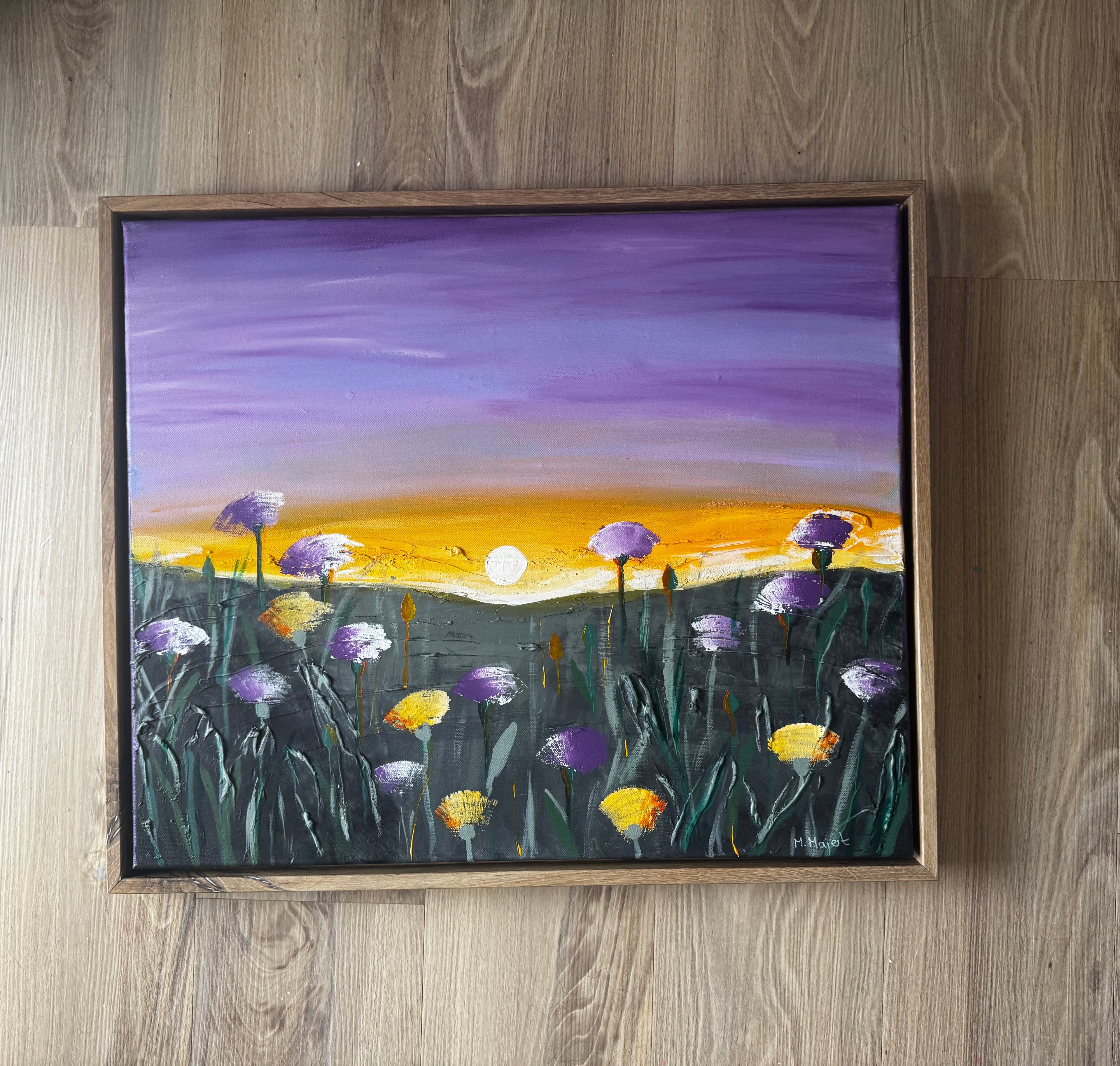 Zwischen Licht & Leise – Original Acrylgemälde 50 x 60 cm gerahmt