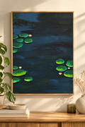 „Still Waters“ – Original Acrylgemälde mit Seerosen