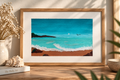 Wo das Meer uns findet“ – handgemaltes Küstenbild | Original Kunst A5